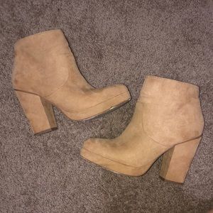 Tan heeled ankle boots